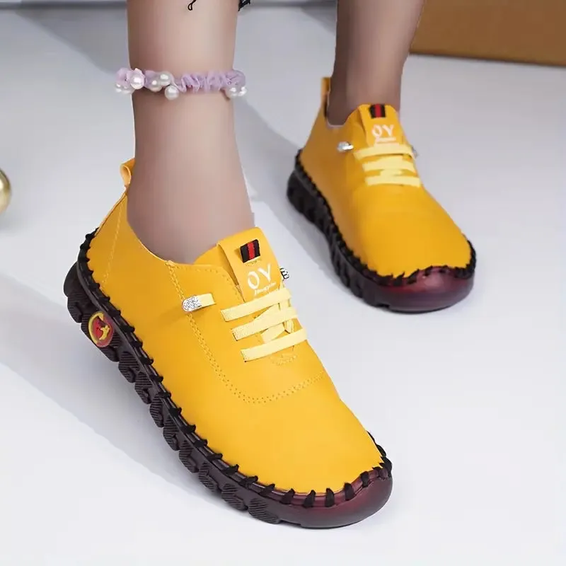 ORTHOPEDIC WOMEN'S SOLID COLOR CASUAL SNEAKERS