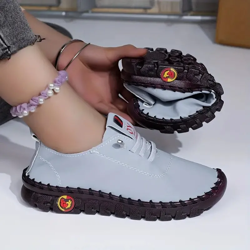 ORTHOPEDIC WOMEN'S SOLID COLOR CASUAL SNEAKERS