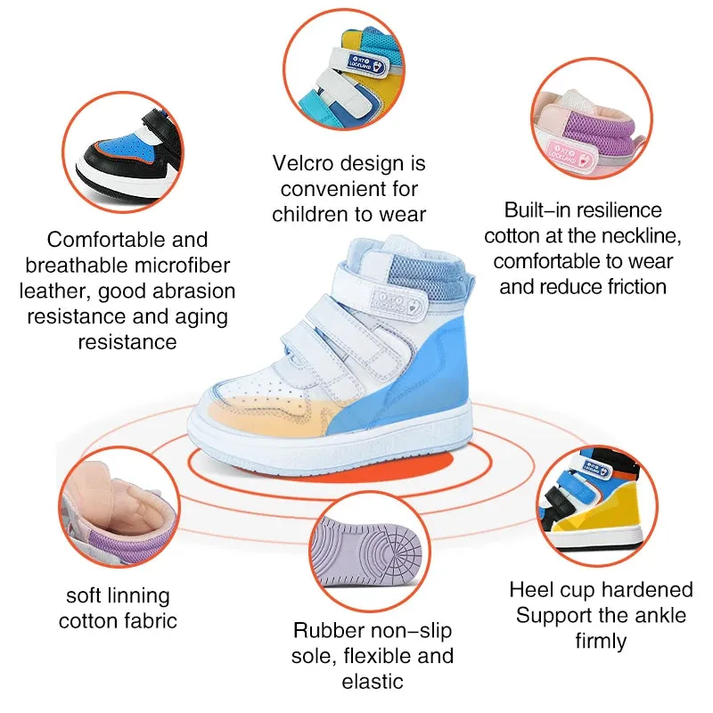 ORTOLUCKLAND Children Sneakers Orthopedic Shoes For Kid Casual Lenther