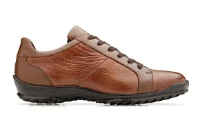Ostrich and Italian Calf Sneaker - Honey