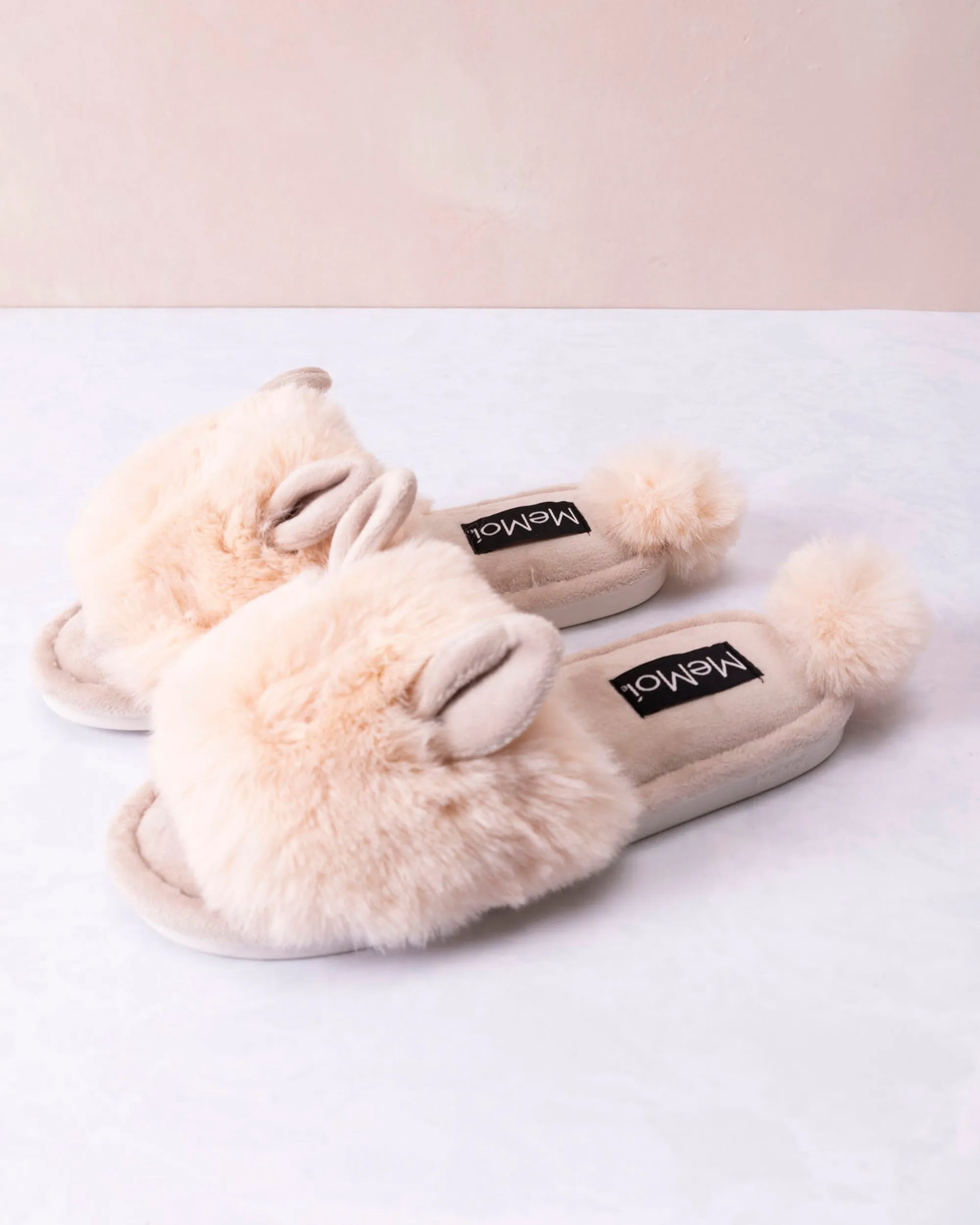 Pink Bunny Hop - Pompom Open Toe Plush Slippers - Infinity Classics International Inc
