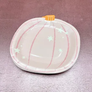 Pink Pumpkin Paper Plates Set of 8