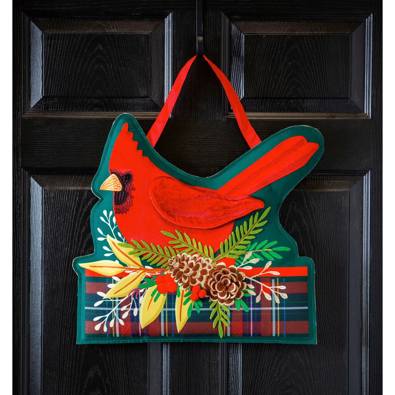 Plaid Cardinal Door Décor,2dhb1801