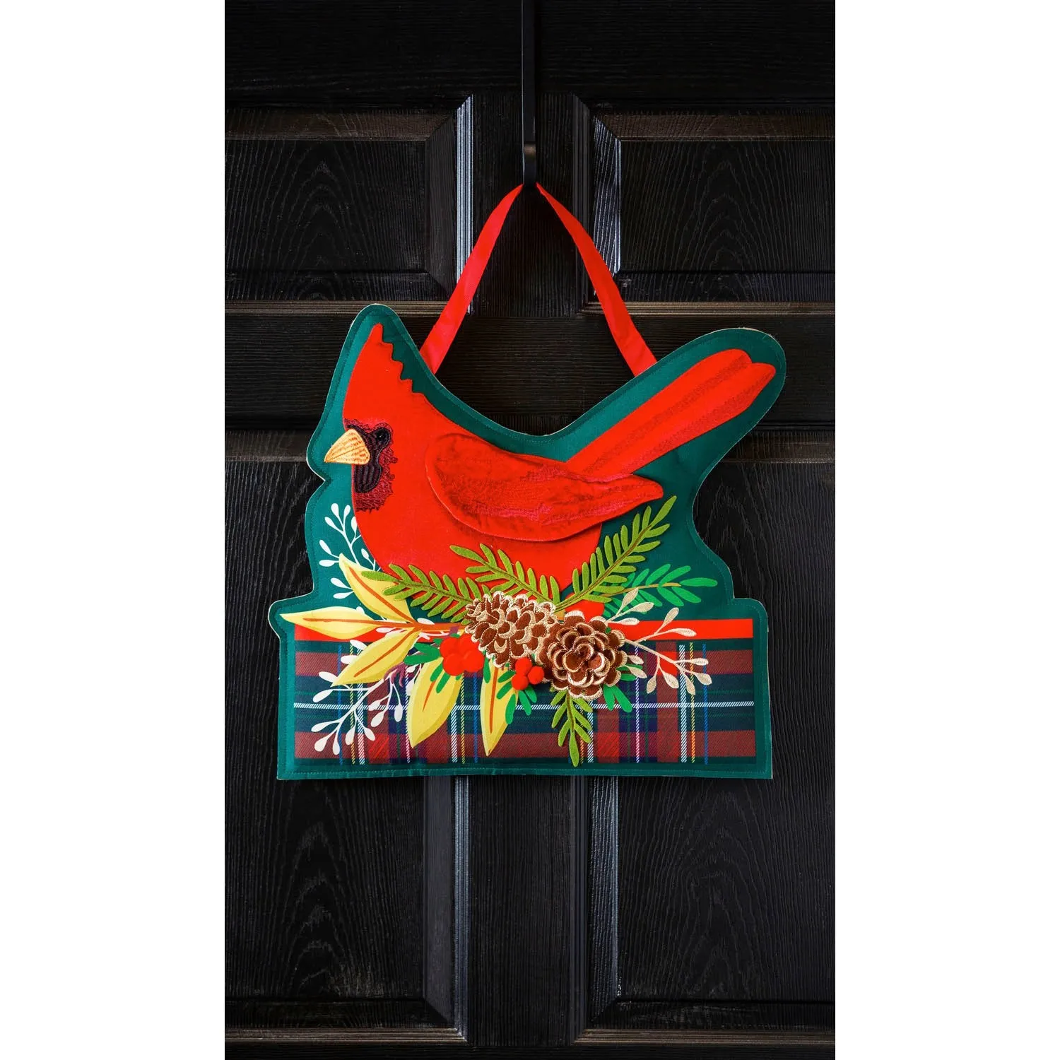Plaid Cardinal Door Décor,2dhb1801