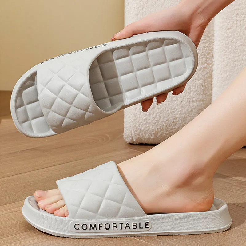 Plaid Design Soft-soled Men/Women Slippers