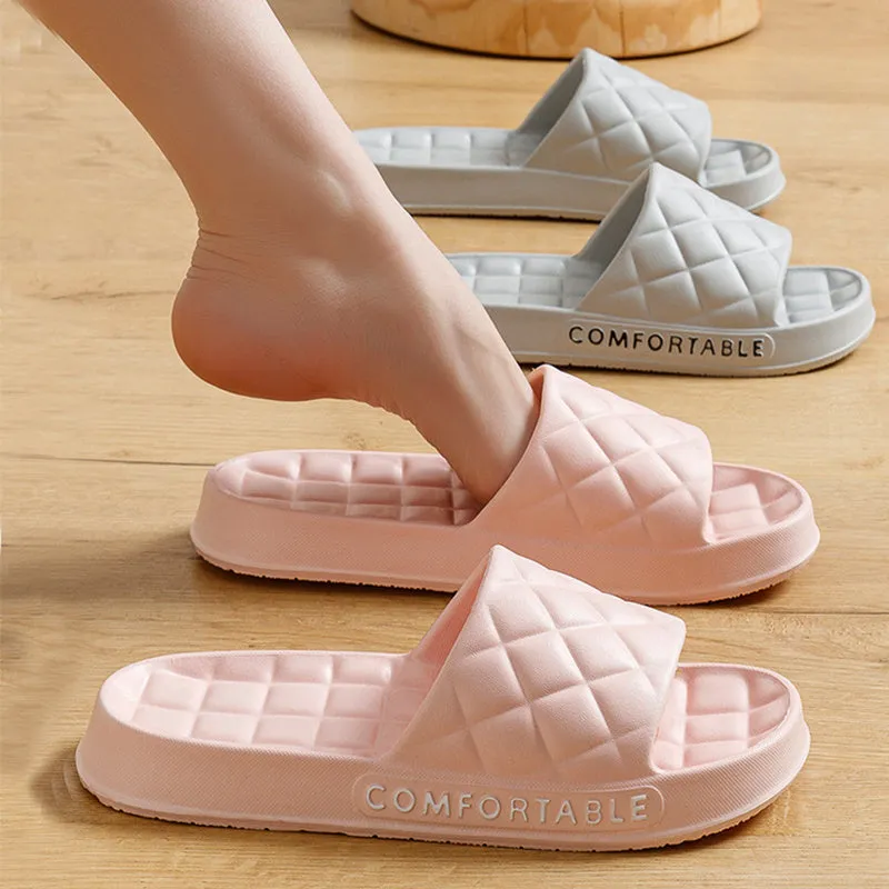 Plaid Design Soft-soled Men/Women Slippers