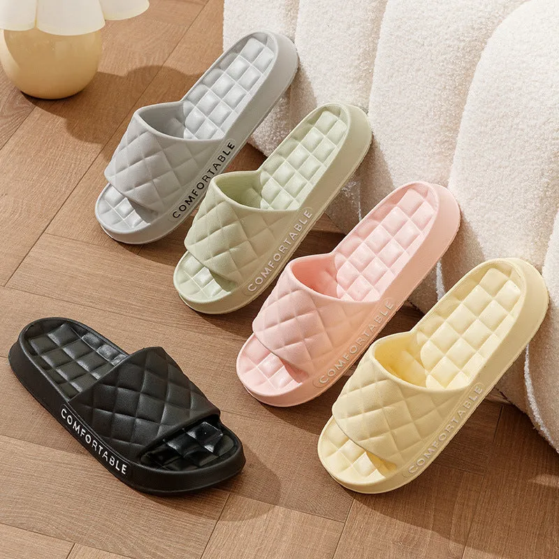 Plaid Design Soft-soled Men/Women Slippers