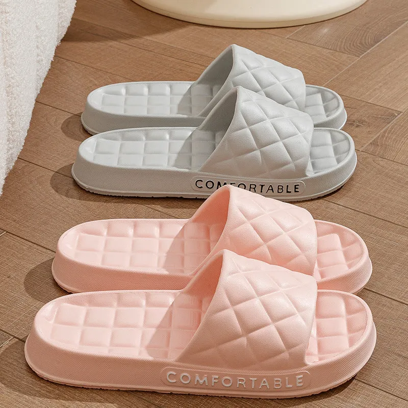 Plaid Design Soft-soled Men/Women Slippers