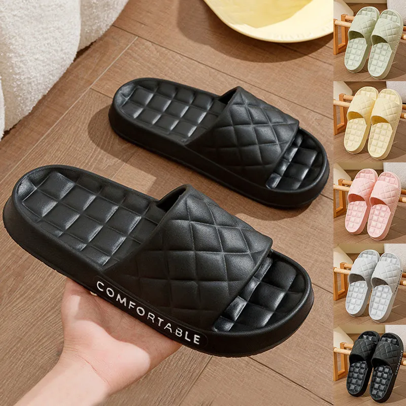 Plaid Design Soft-soled Men/Women Slippers