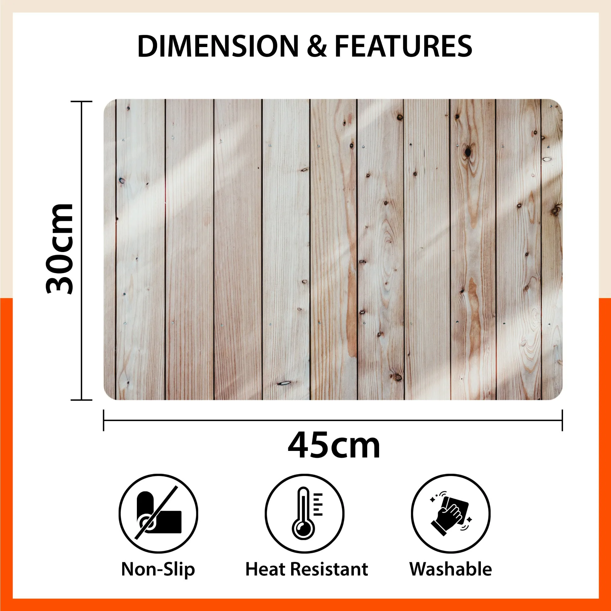 Polypropylene Table Mats & Coasters for Dining Table at Home (CEDAR - Set of 6)
