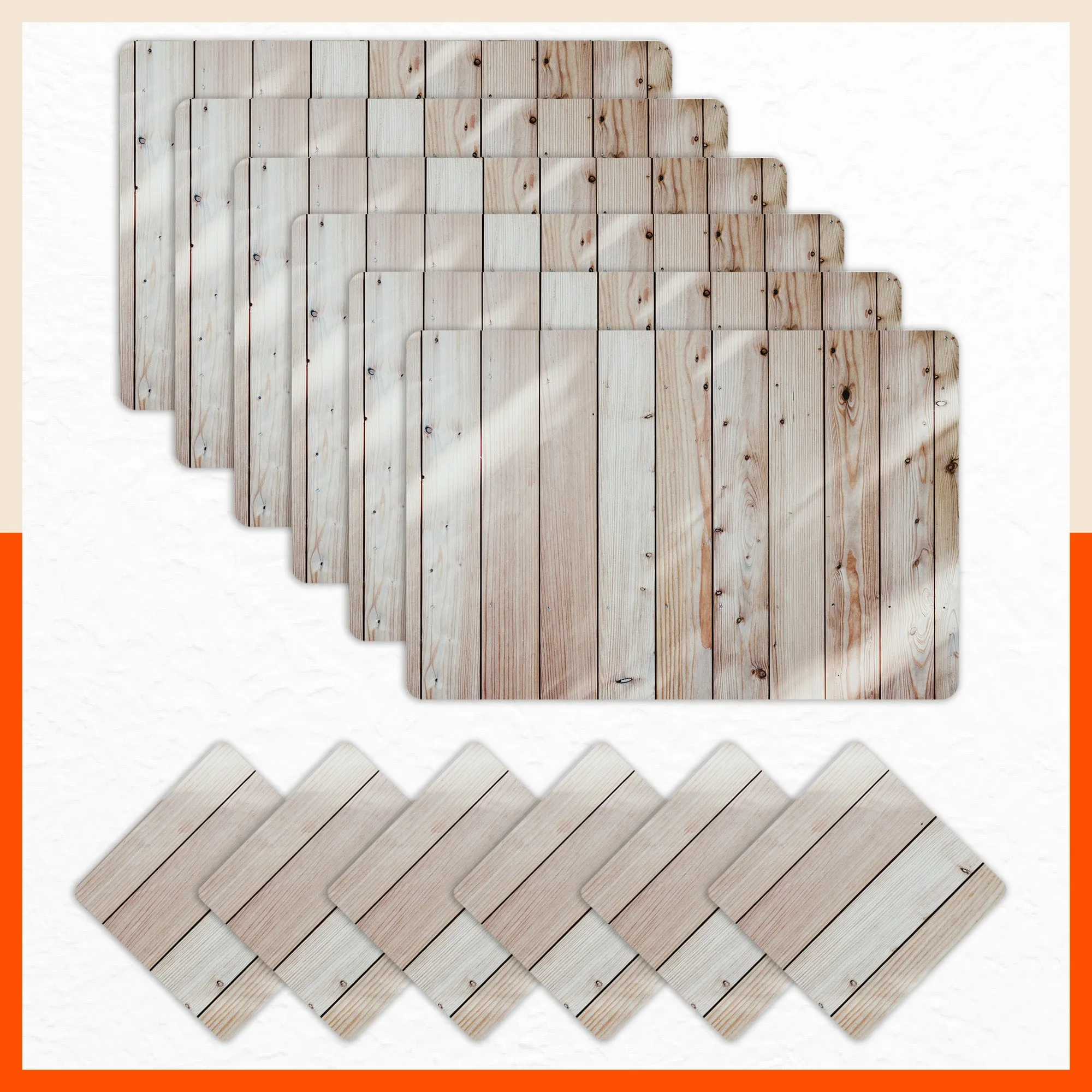 Polypropylene Table Mats & Coasters for Dining Table at Home (CEDAR - Set of 6)