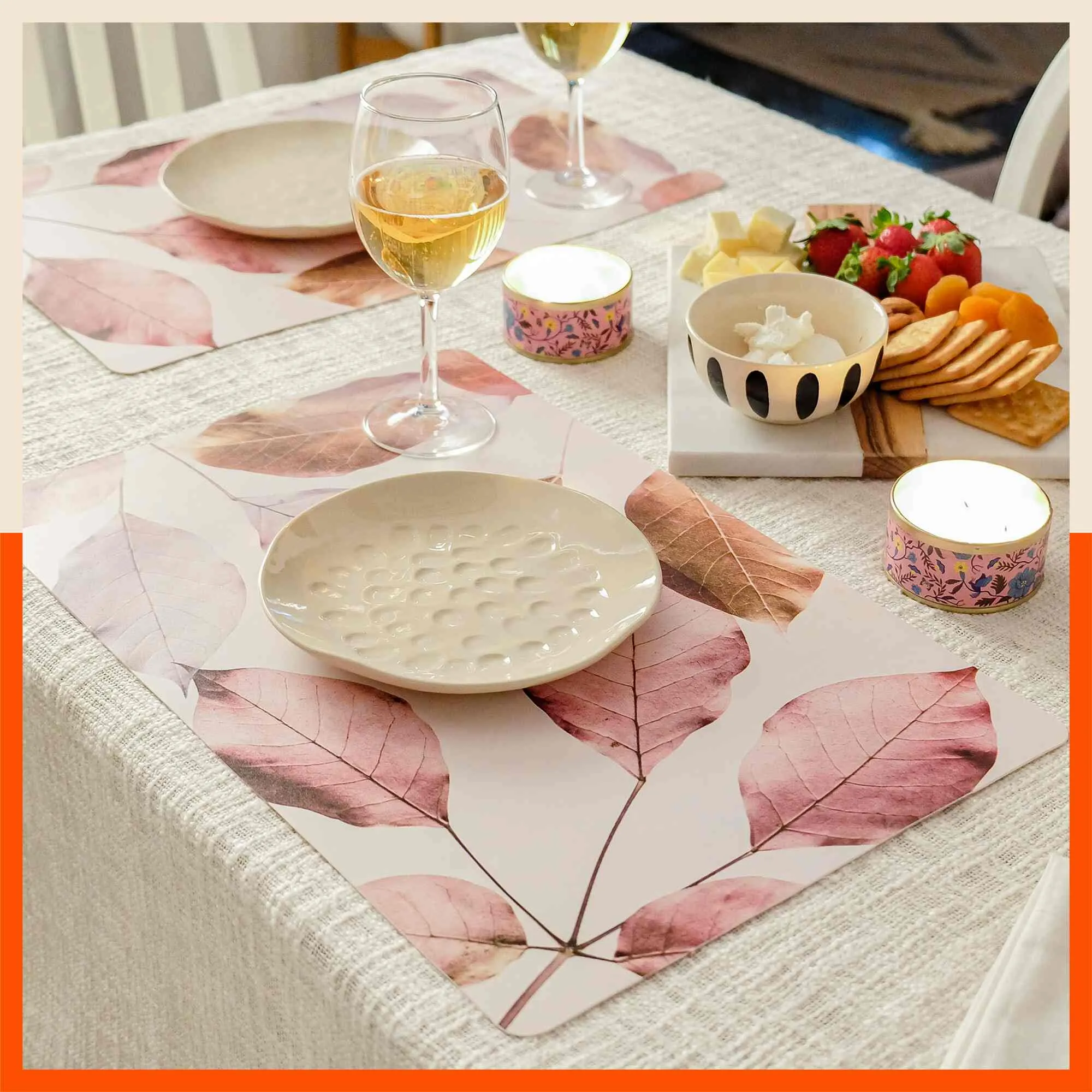 Polypropylene Table Mats & Coasters for Dining Table at Home (CEDAR - Set of 6)