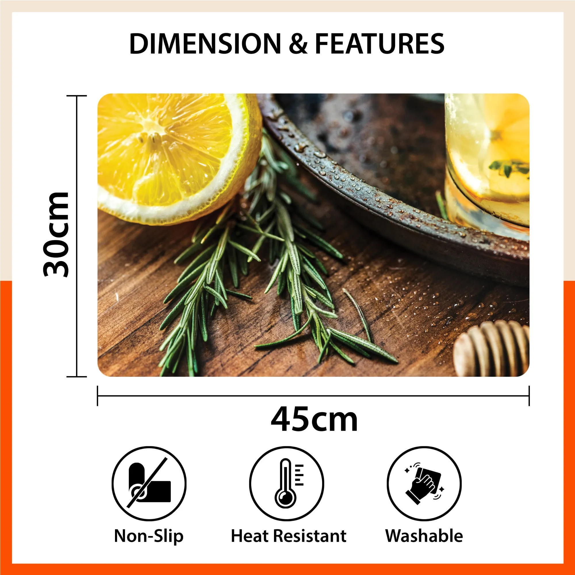 Polypropylene Table Mats & Coasters for Dining Table at Home (CITRUS - Set of 6)