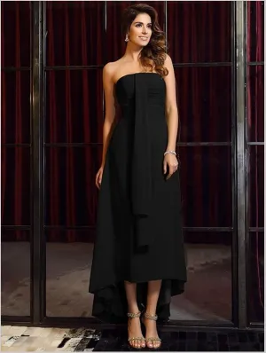 Princess Chiffon Strapless High Low Bridesmaid Dresses