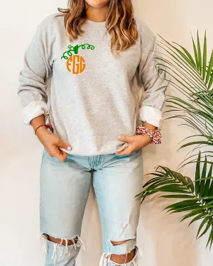 Pumpkin Monogram Womens Sweatshirt