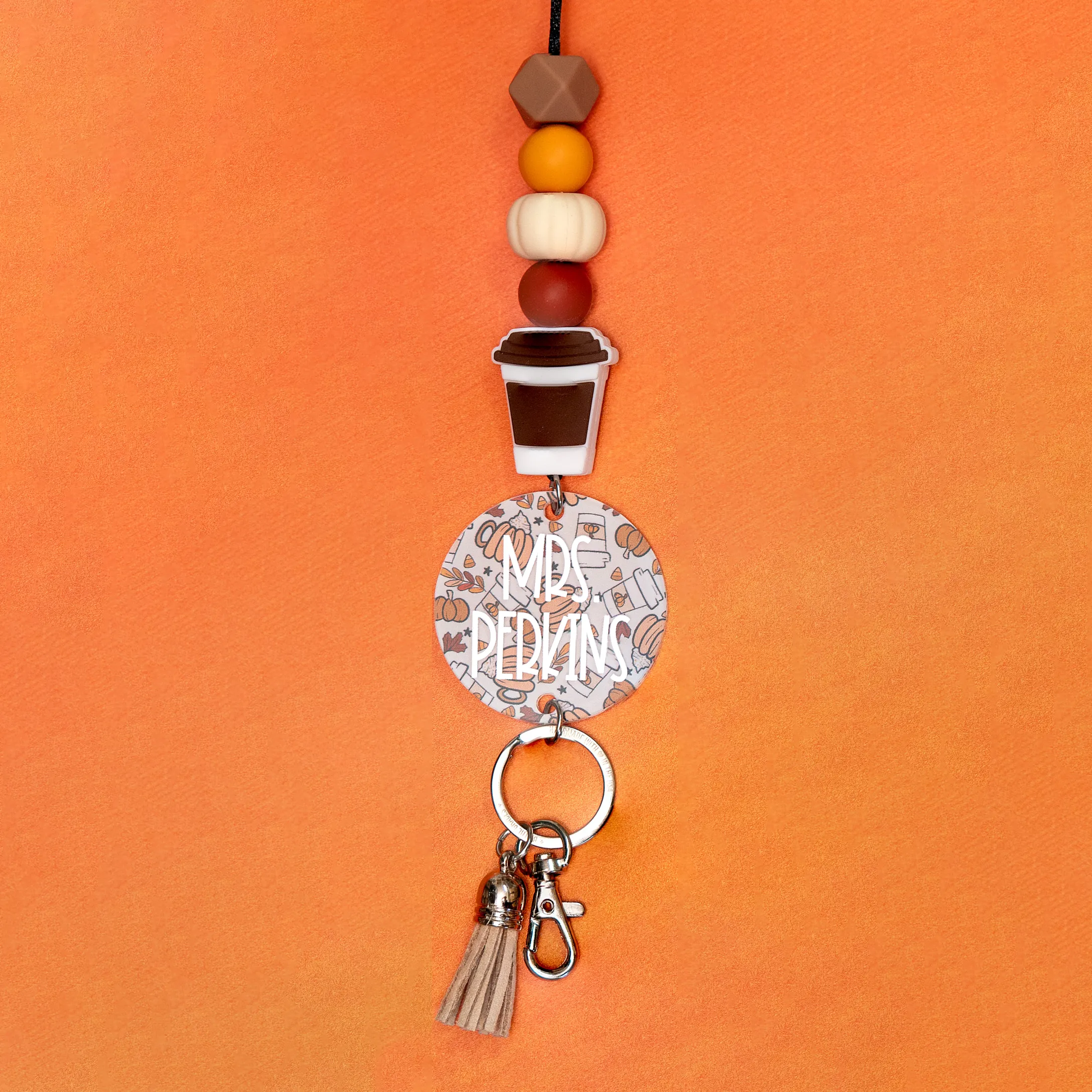 Pumpkin Spice Acrylic Lanyard