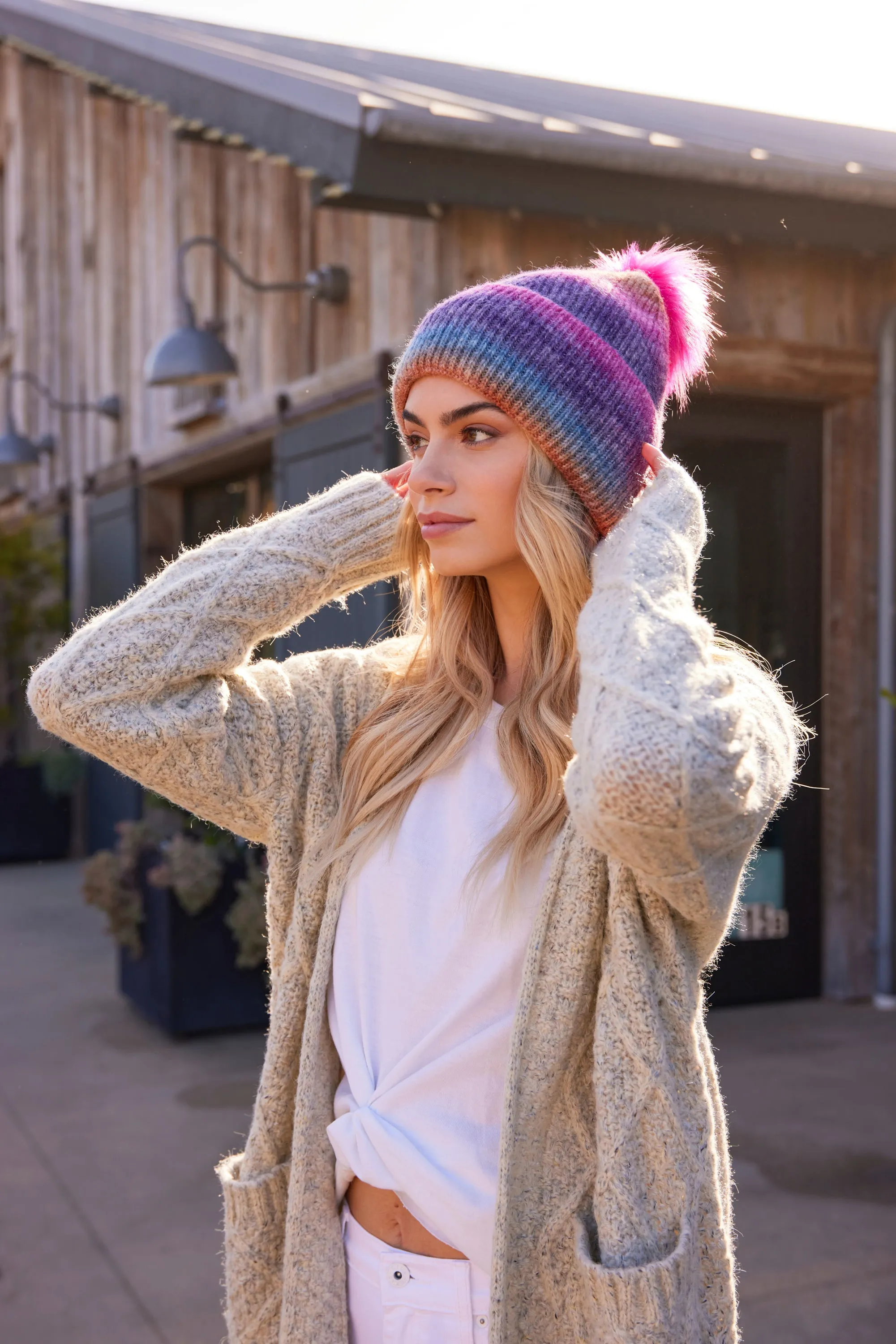Rainbow Hat : Burgundy