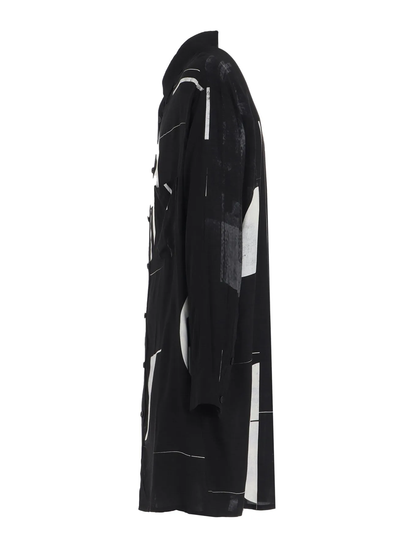 RAYON PRINT DOT PATTERN LONG SHIRT