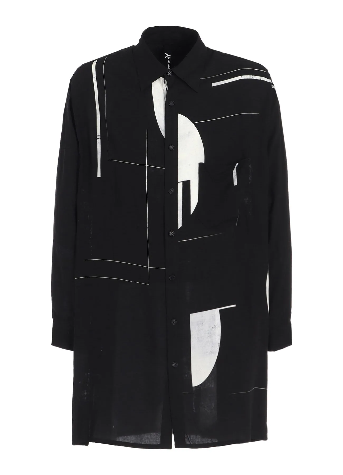 RAYON PRINT DOT PATTERN LONG SHIRT