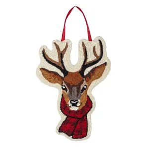 Reindeer with Scarf Hooked Door Décor,2dhb2423