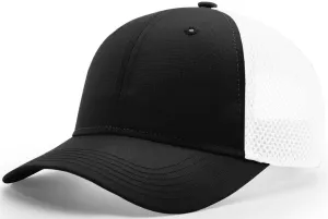 Richardson Lite Performance Air Mesh Trucker Black White