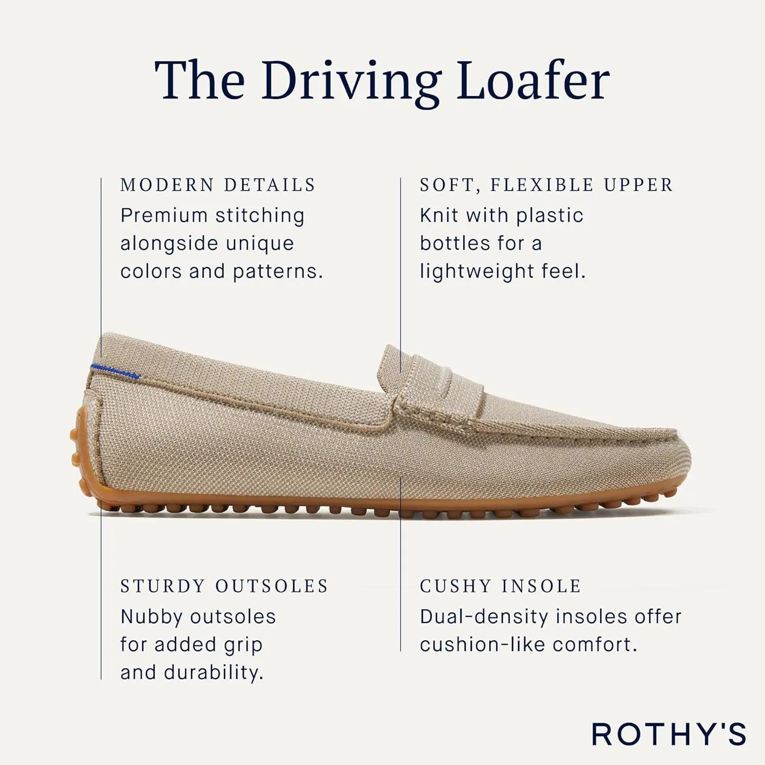 Rothy's The Driving Loafer Men's Slip-On Shoes, Casual Loafers