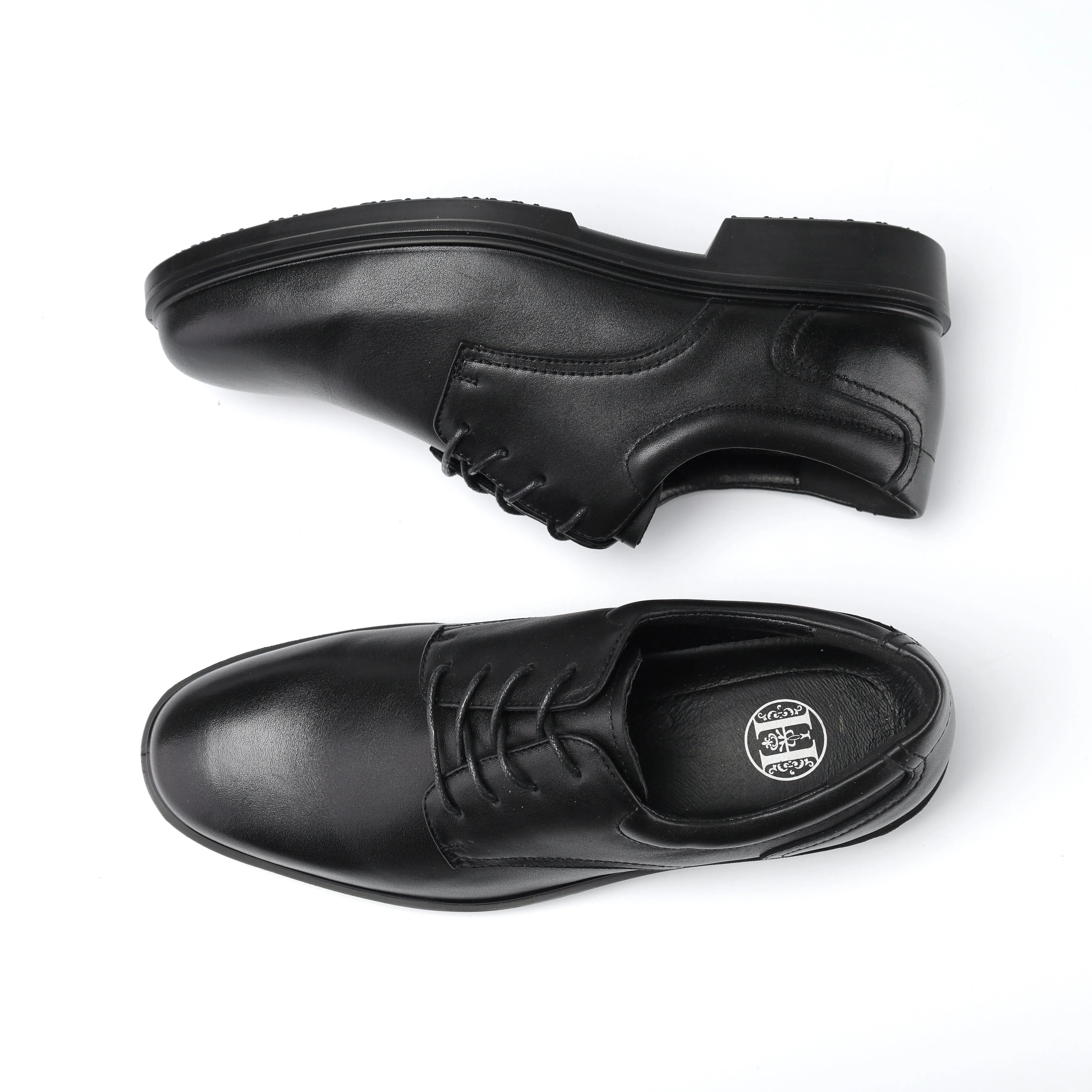 RV2103 Classic Black Men's 4" Oxford Work Shoes - Full Grain Leather with Kevlar Puncture Resistance