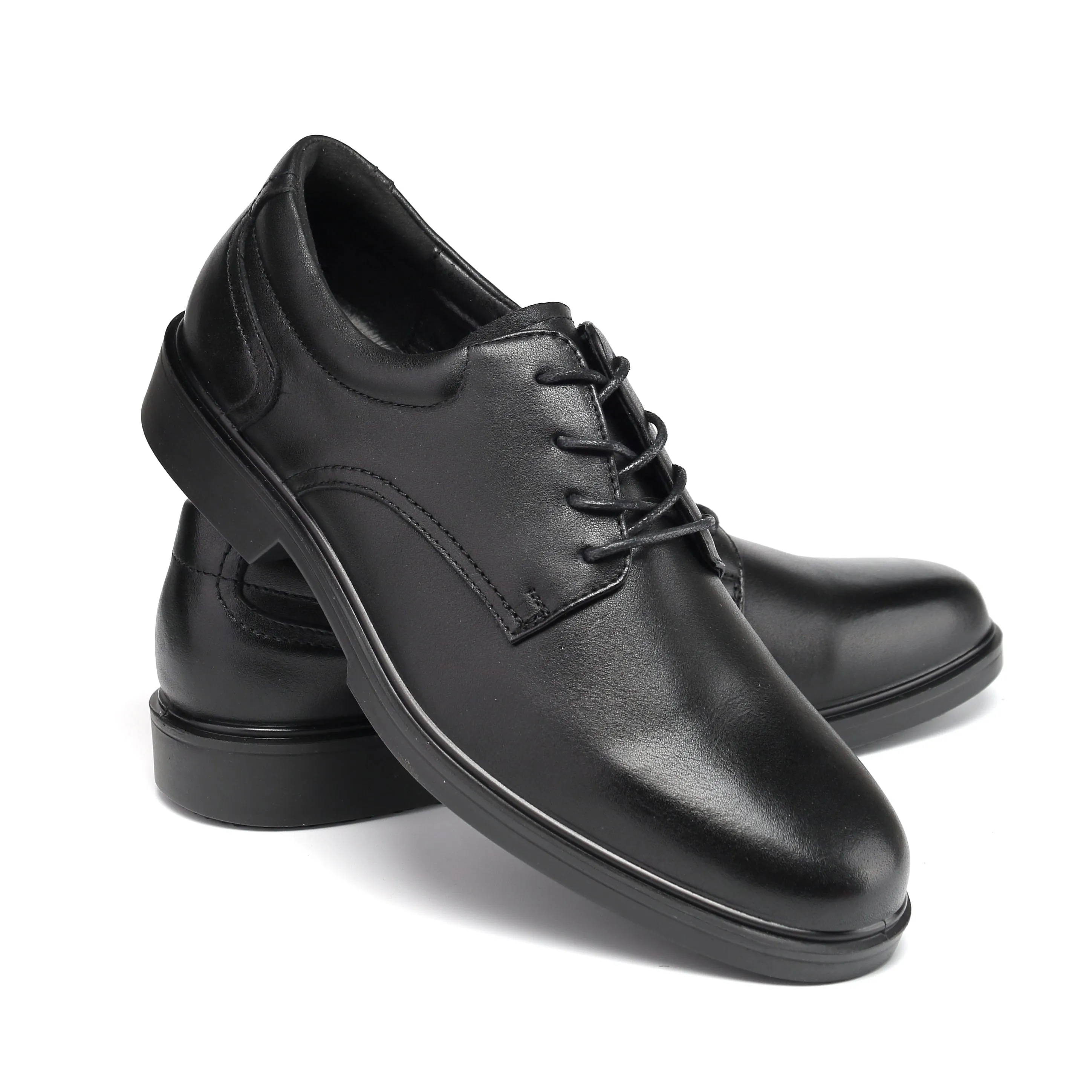 RV2103 Classic Black Men's 4" Oxford Work Shoes - Full Grain Leather with Kevlar Puncture Resistance