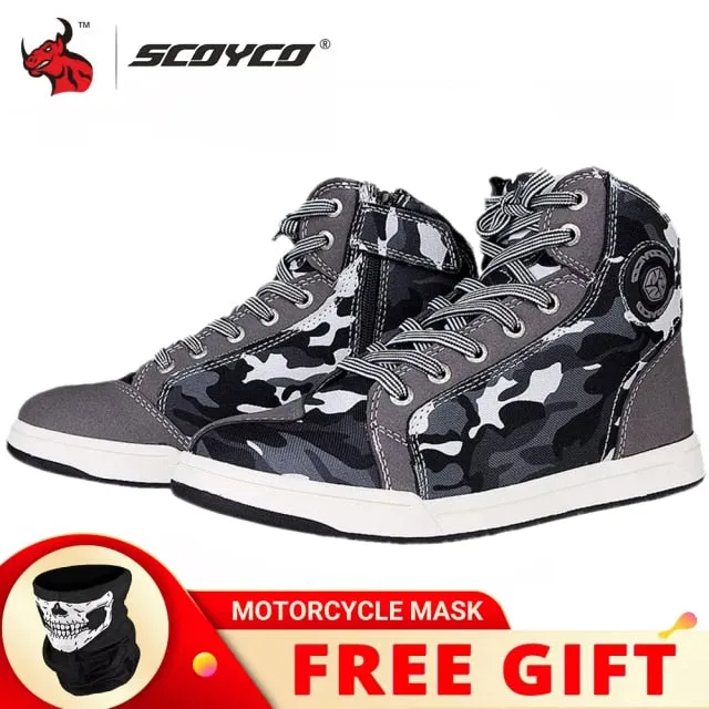 SCOYCO Motorcycle Boots Men Casual Shoes