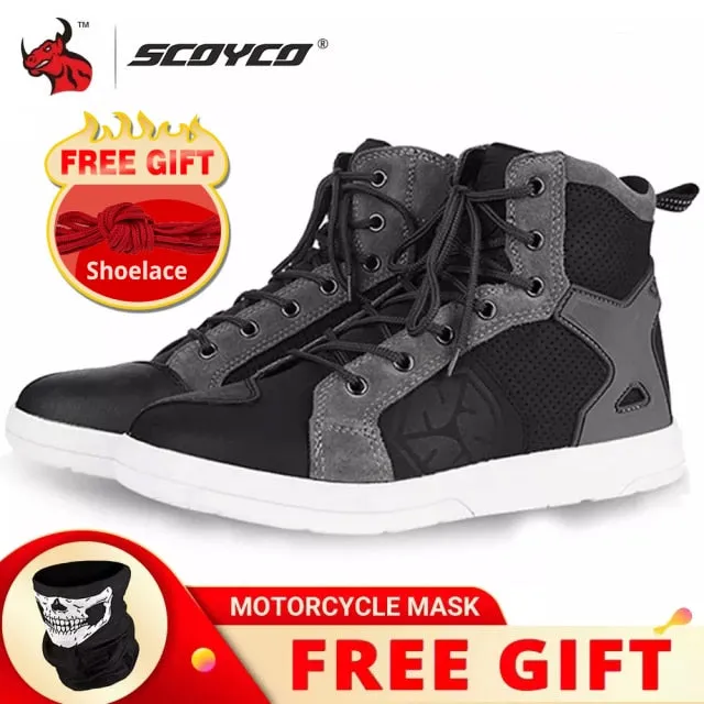 SCOYCO Motorcycle Boots Men Casual Shoes