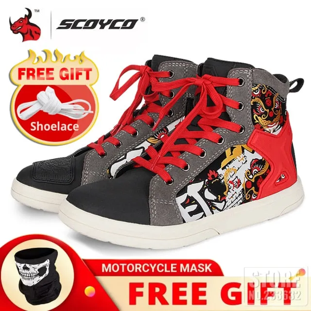 SCOYCO Motorcycle Boots Men Casual Shoes