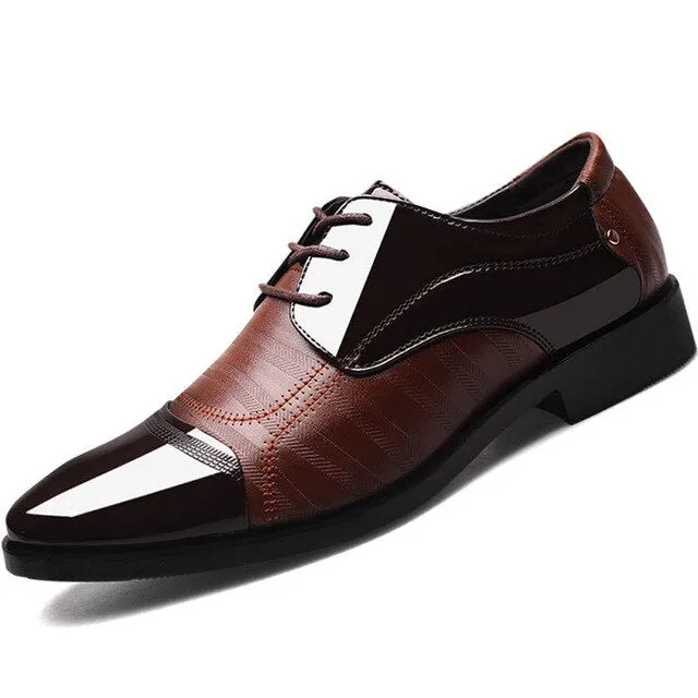 Shiny Leather Shoes Men  Luxury Business Oxford Designer Breathable Formal Dress Shoes Male Office Wedding Flats Footwear