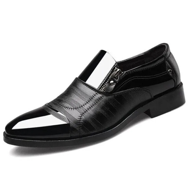 Shiny Leather Shoes Men  Luxury Business Oxford Designer Breathable Formal Dress Shoes Male Office Wedding Flats Footwear