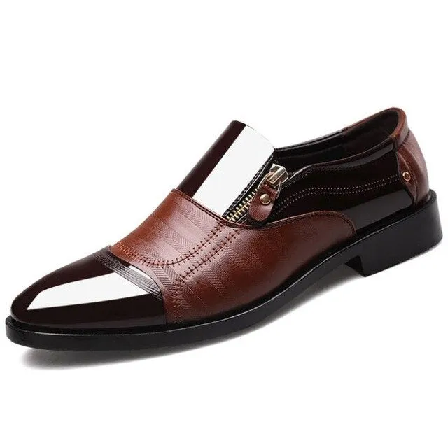 Shiny Leather Shoes Men  Luxury Business Oxford Designer Breathable Formal Dress Shoes Male Office Wedding Flats Footwear