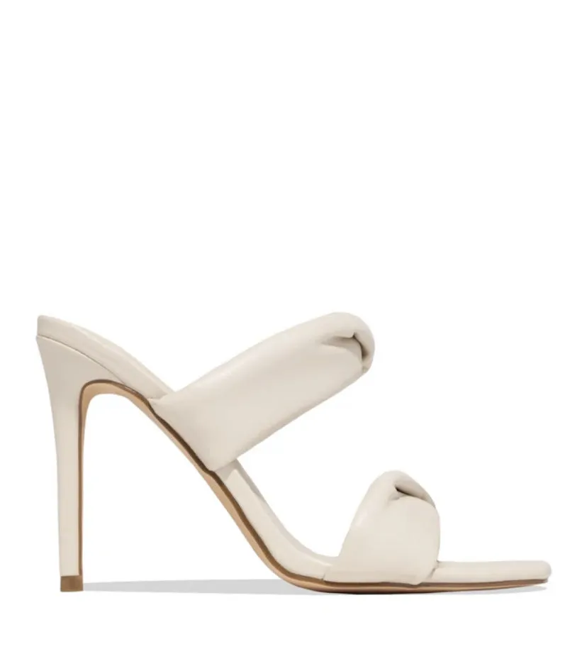 Simple Square Toe Stiletto Heel Slippers