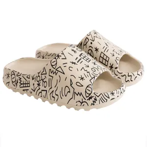 Skidproof Household Graffiti Yeezy Slides for Couples