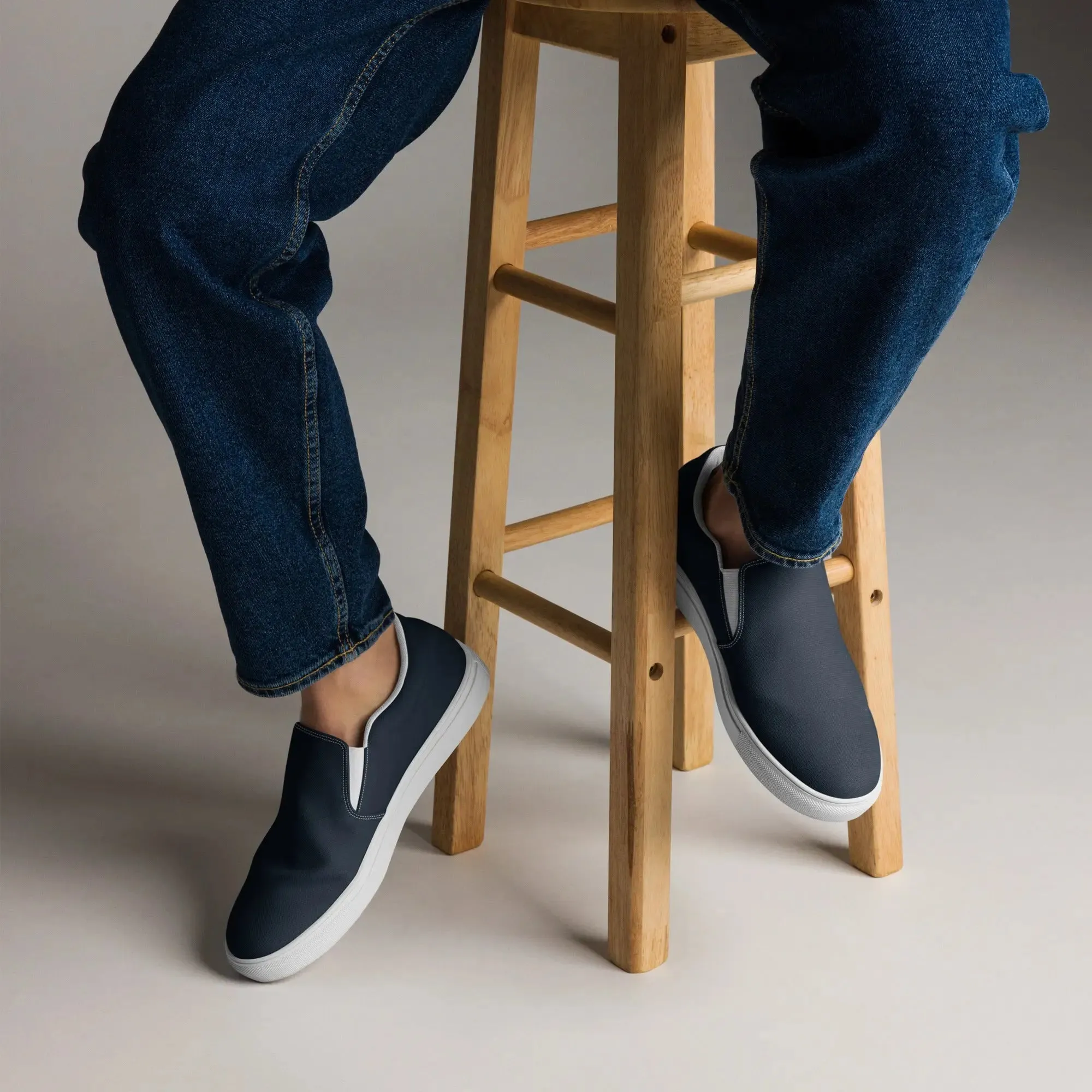 Slips by Dockhead Men’s Slip-On Canvas Shoes (Dark Blue)
