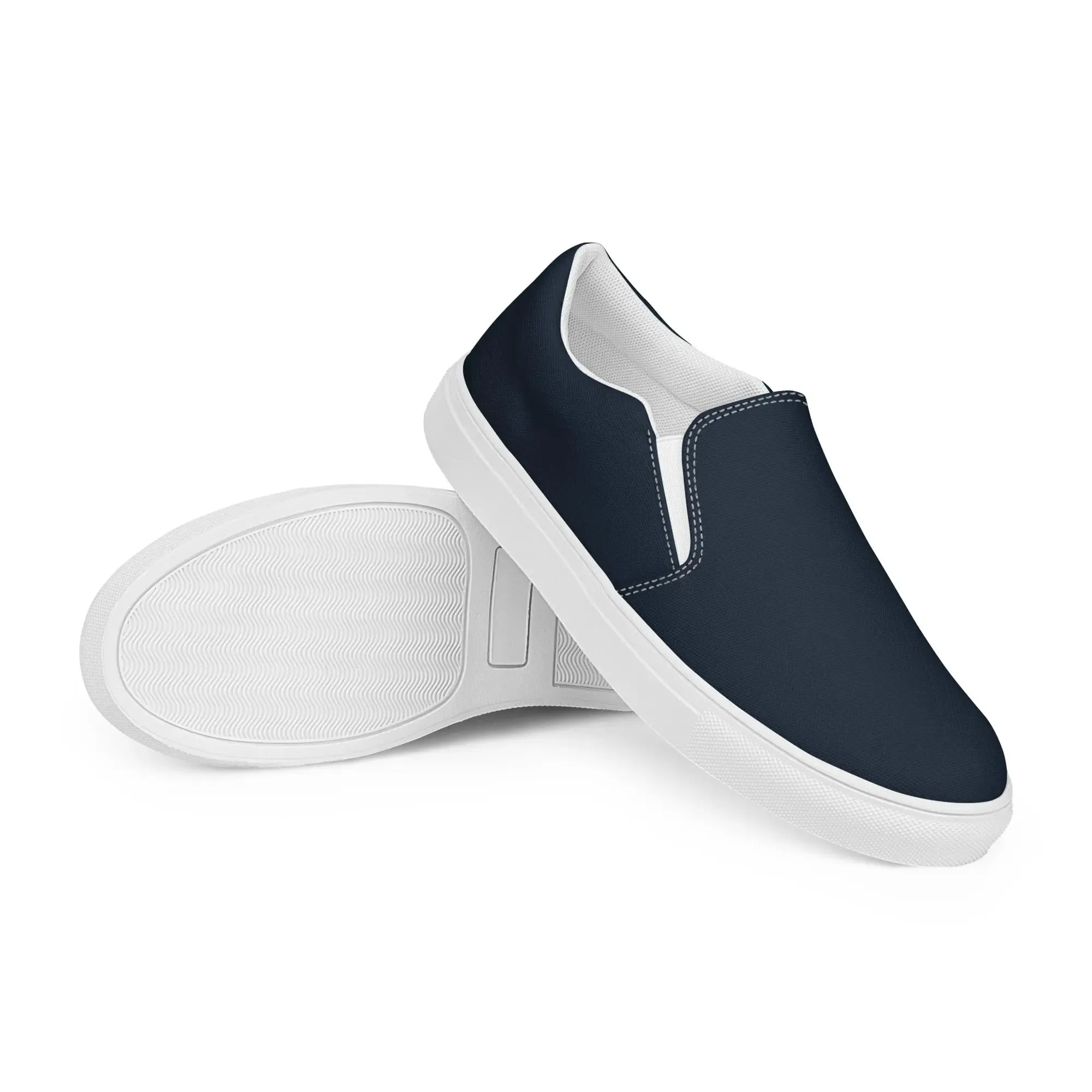 Slips by Dockhead Men’s Slip-On Canvas Shoes (Dark Blue)