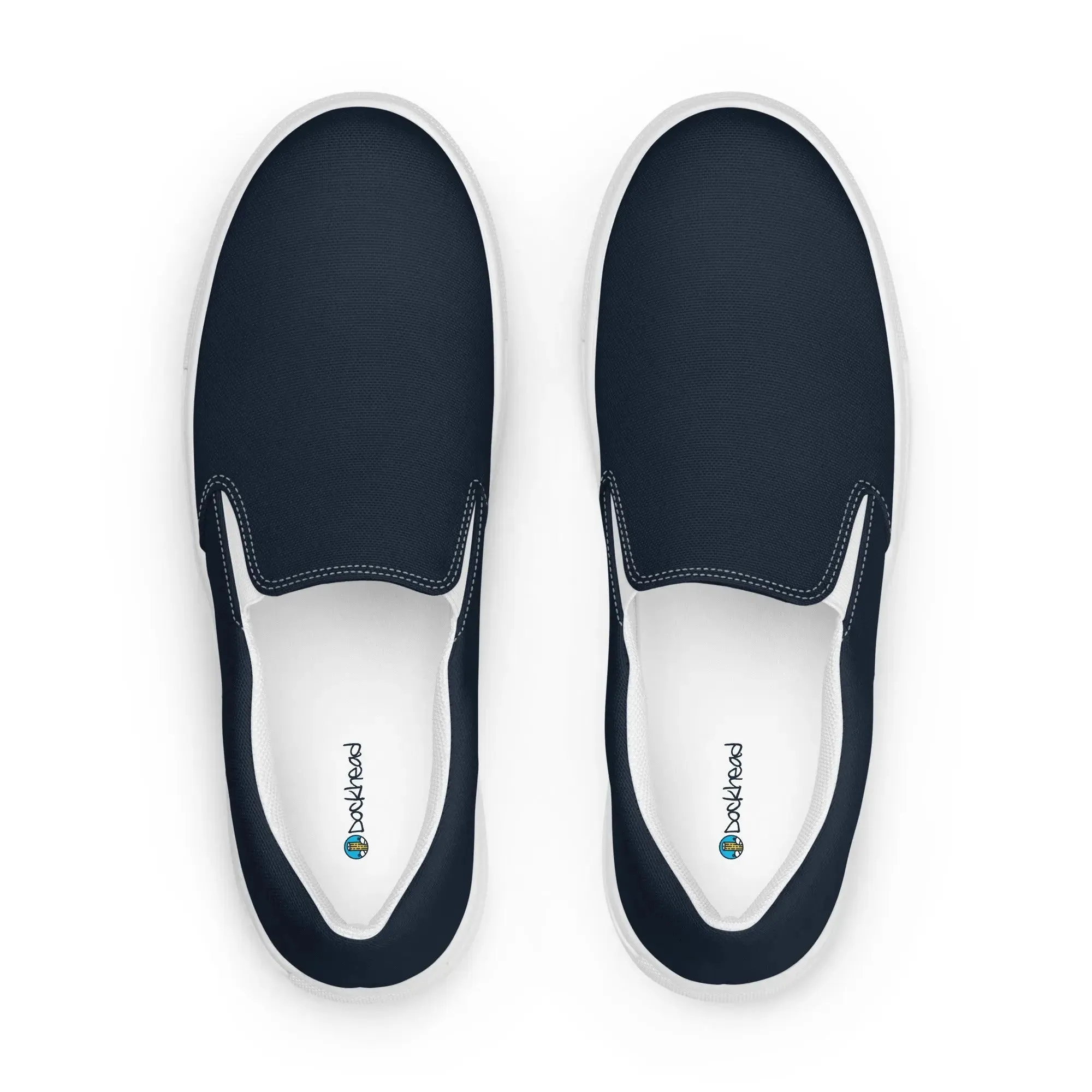 Slips by Dockhead Men’s Slip-On Canvas Shoes (Dark Blue)