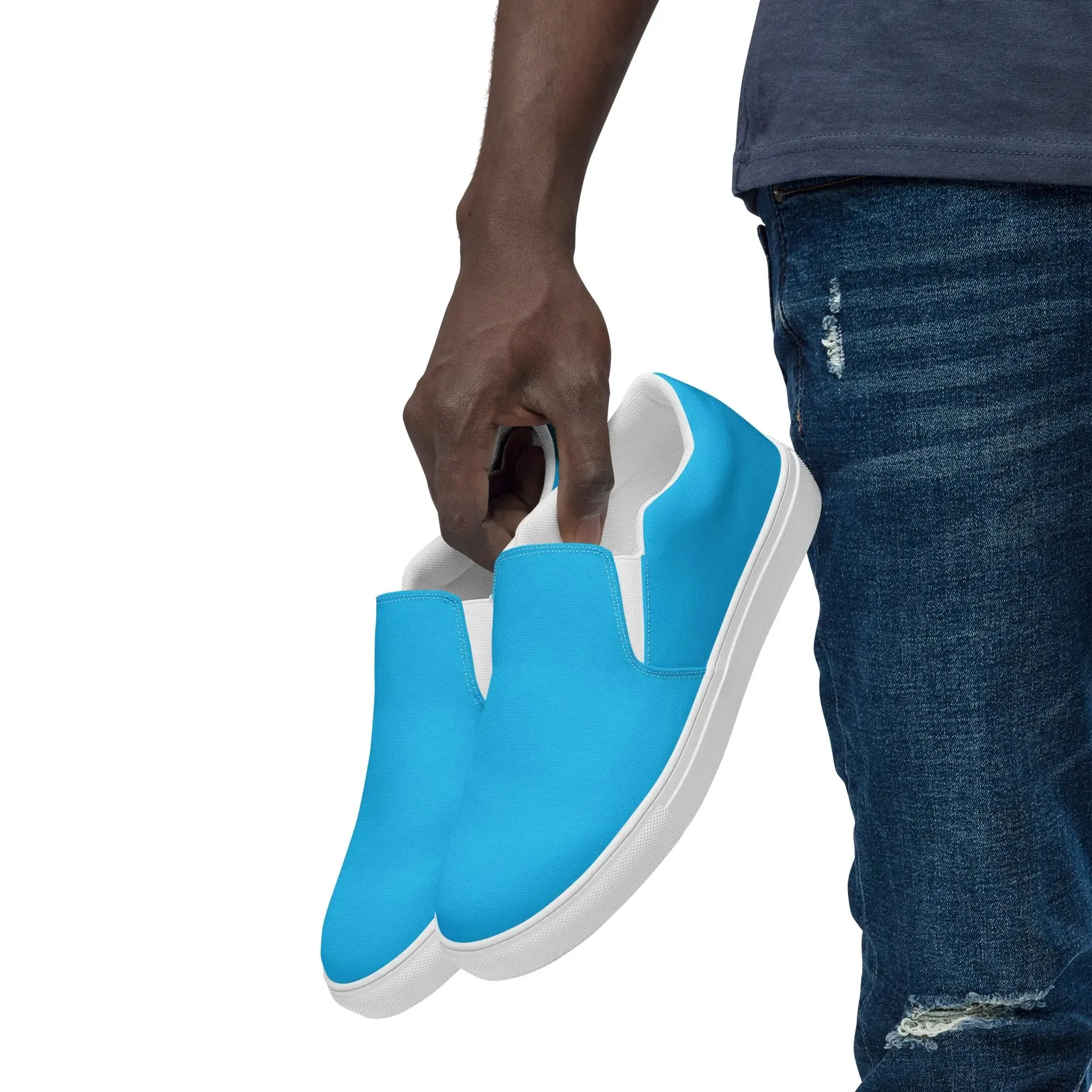 Slips by Dockhead Men’s Slip-On Canvas Shoes (Light Blue)