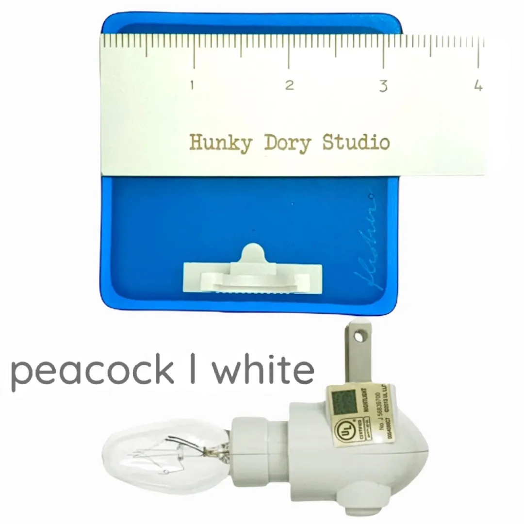 Snowflake Night Light  Peacock Blue Glass with White Enamel
