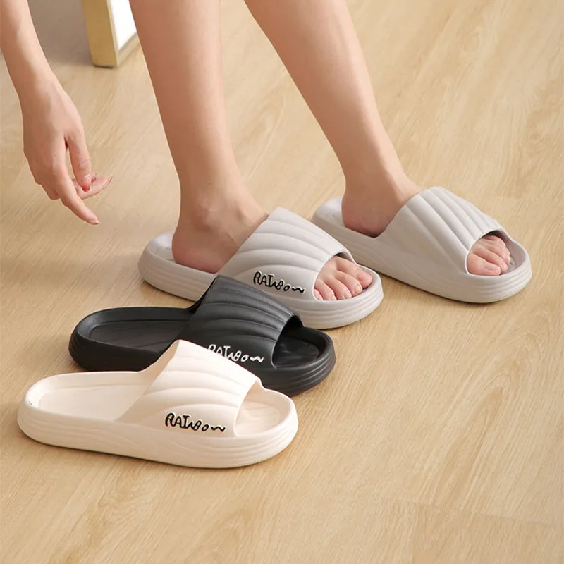 Solid Stripe Thick-soled Slippers