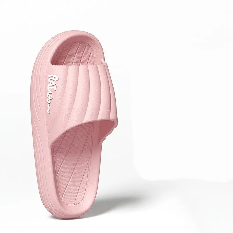 Solid Stripe Thick-soled Slippers