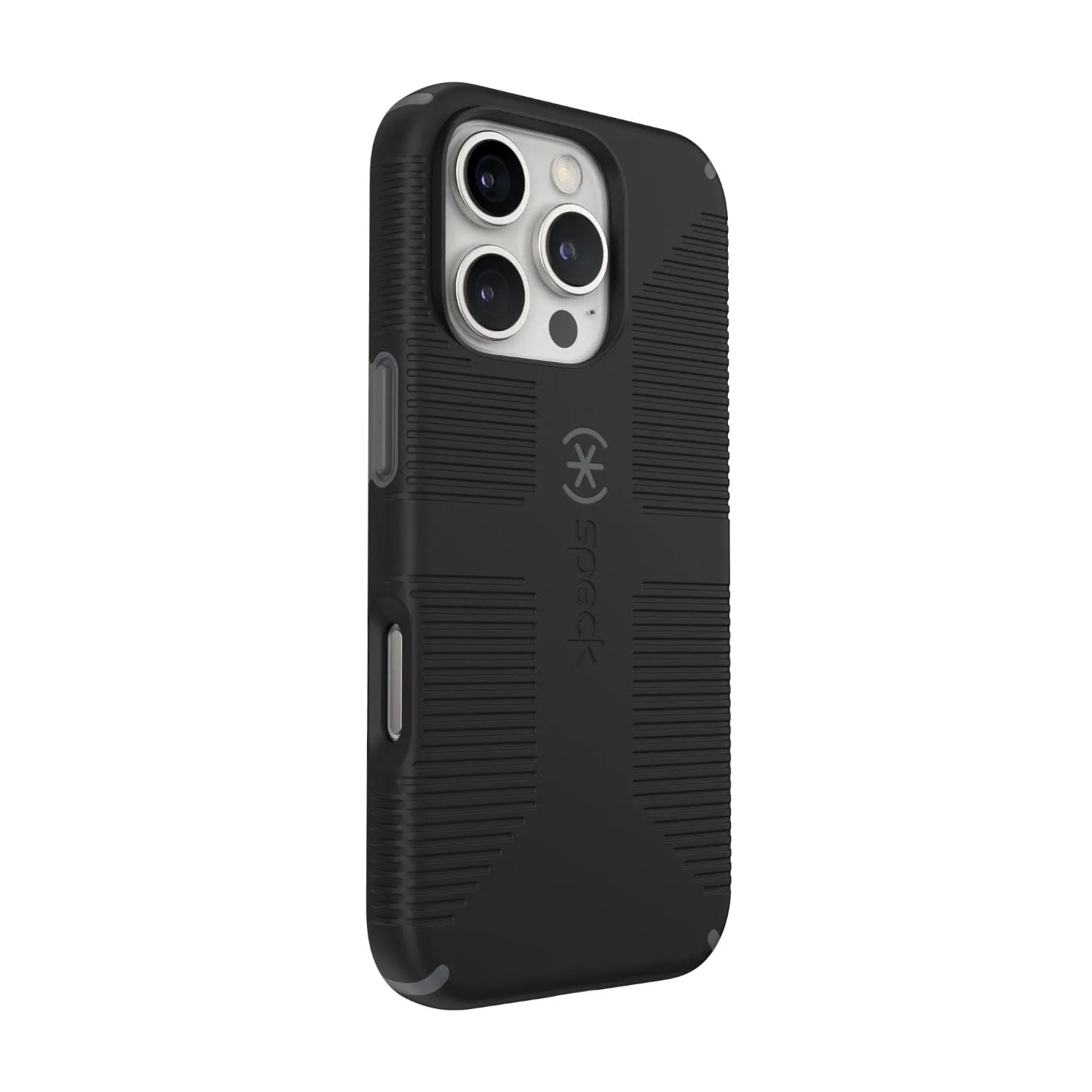 Speck Candyshell Grip MagSafe Case – Apple iPhone 16 Pro – Black & Slate Grey