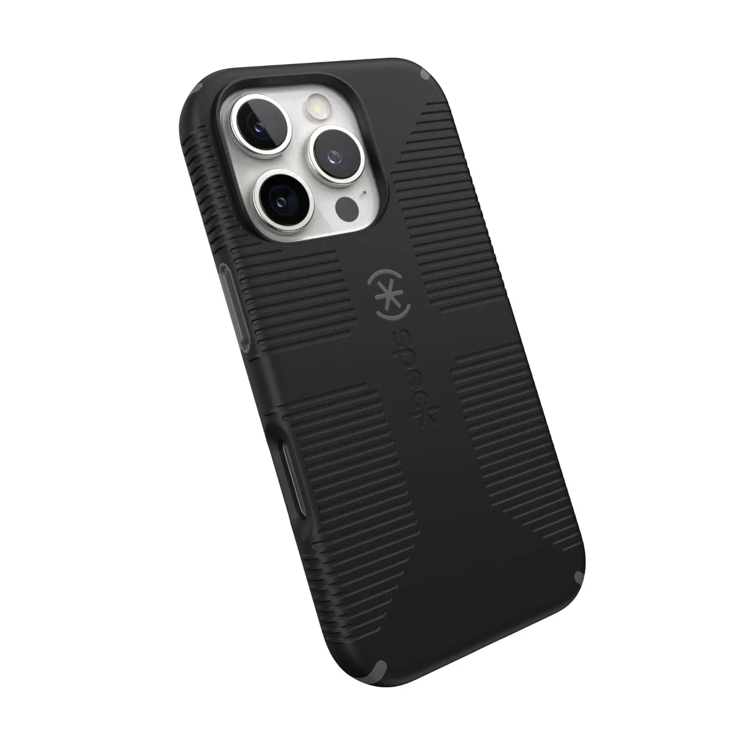 Speck Candyshell Grip MagSafe Case – Apple iPhone 16 Pro – Black & Slate Grey