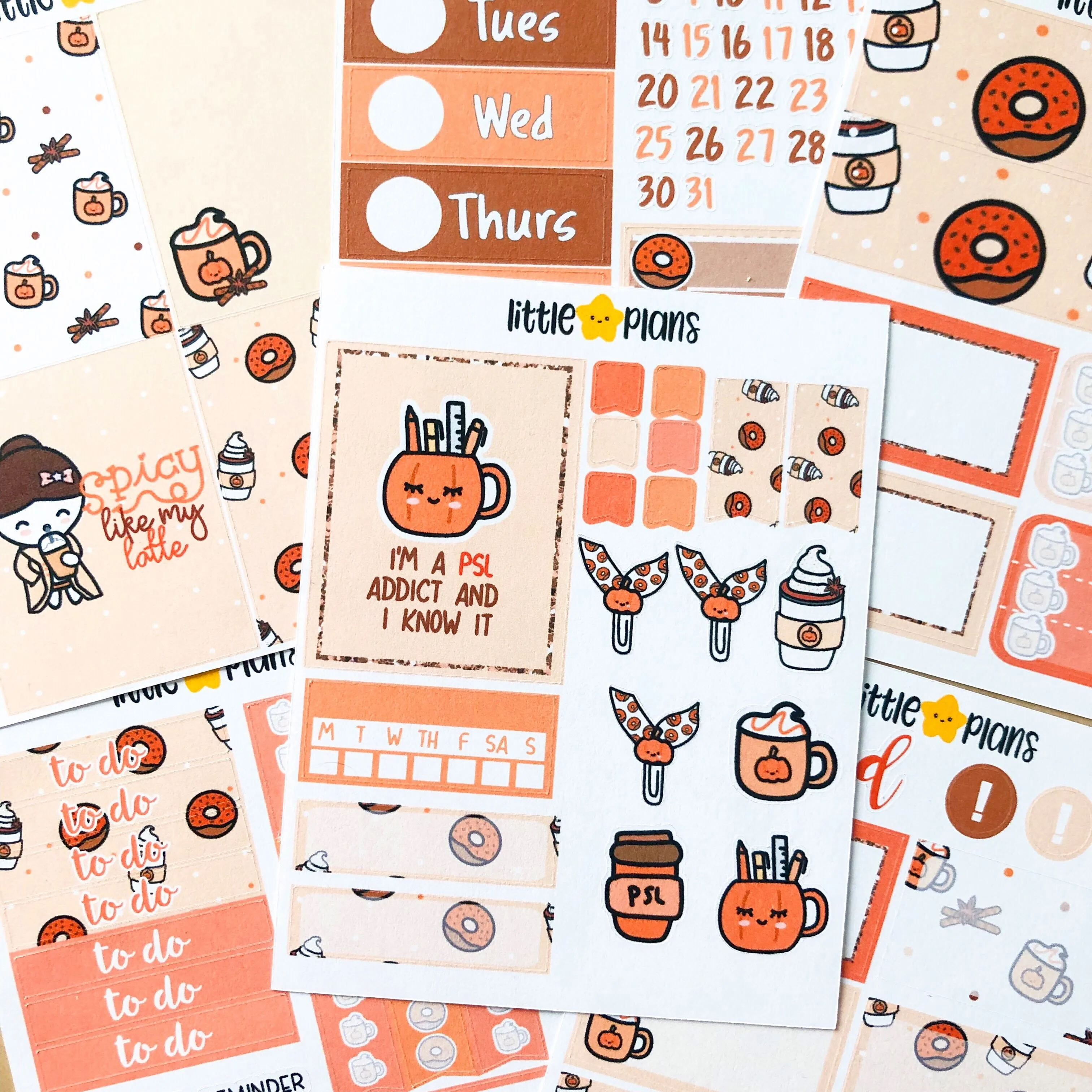 Spiced Latte Weekly Planner Sticker Kit
