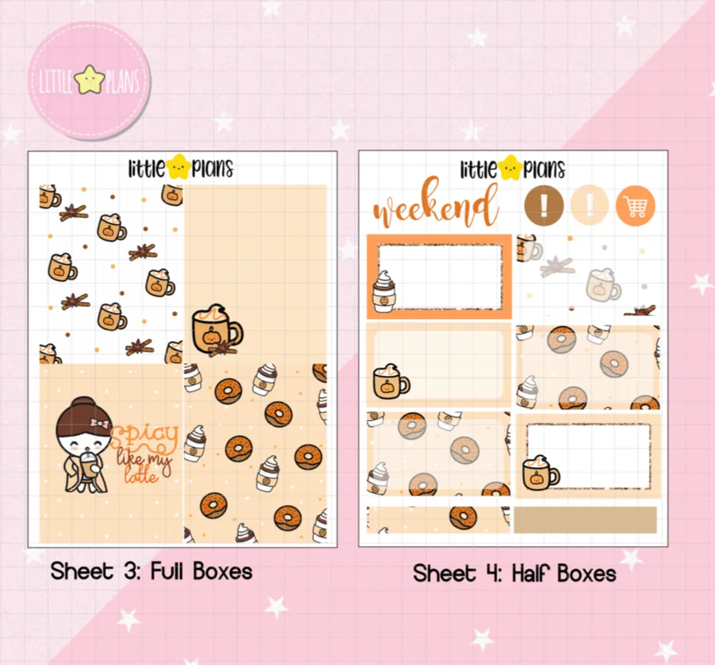 Spiced Latte Weekly Planner Sticker Kit