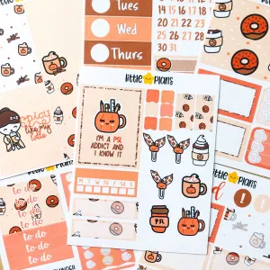 Spiced Latte Weekly Planner Sticker Kit