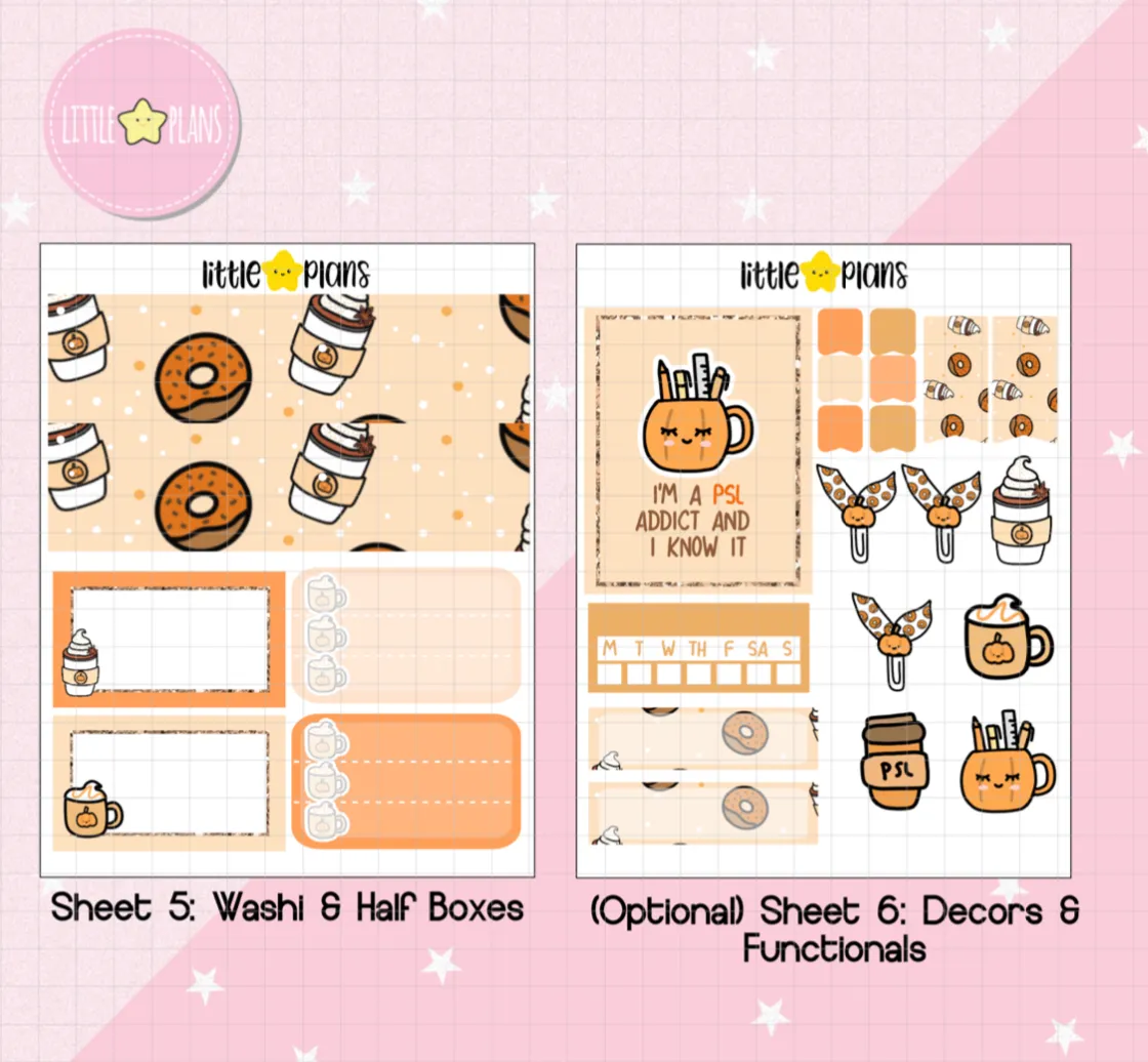 Spiced Latte Weekly Planner Sticker Kit