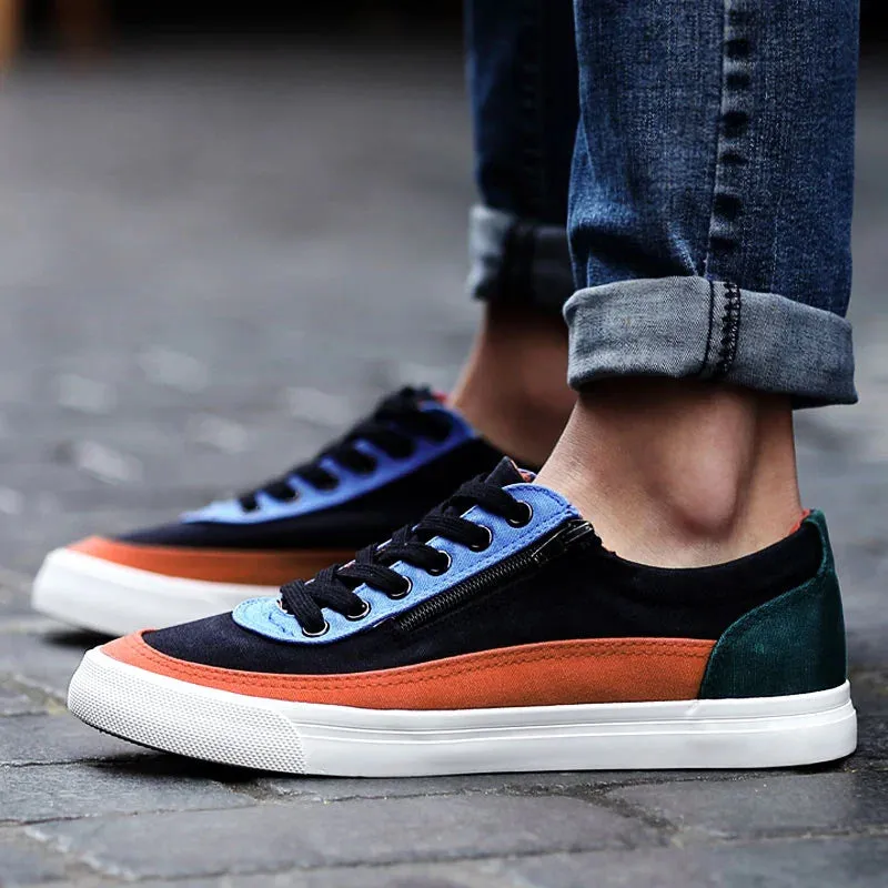 Spring Fashion Color Matching Men's Canvas Shoes